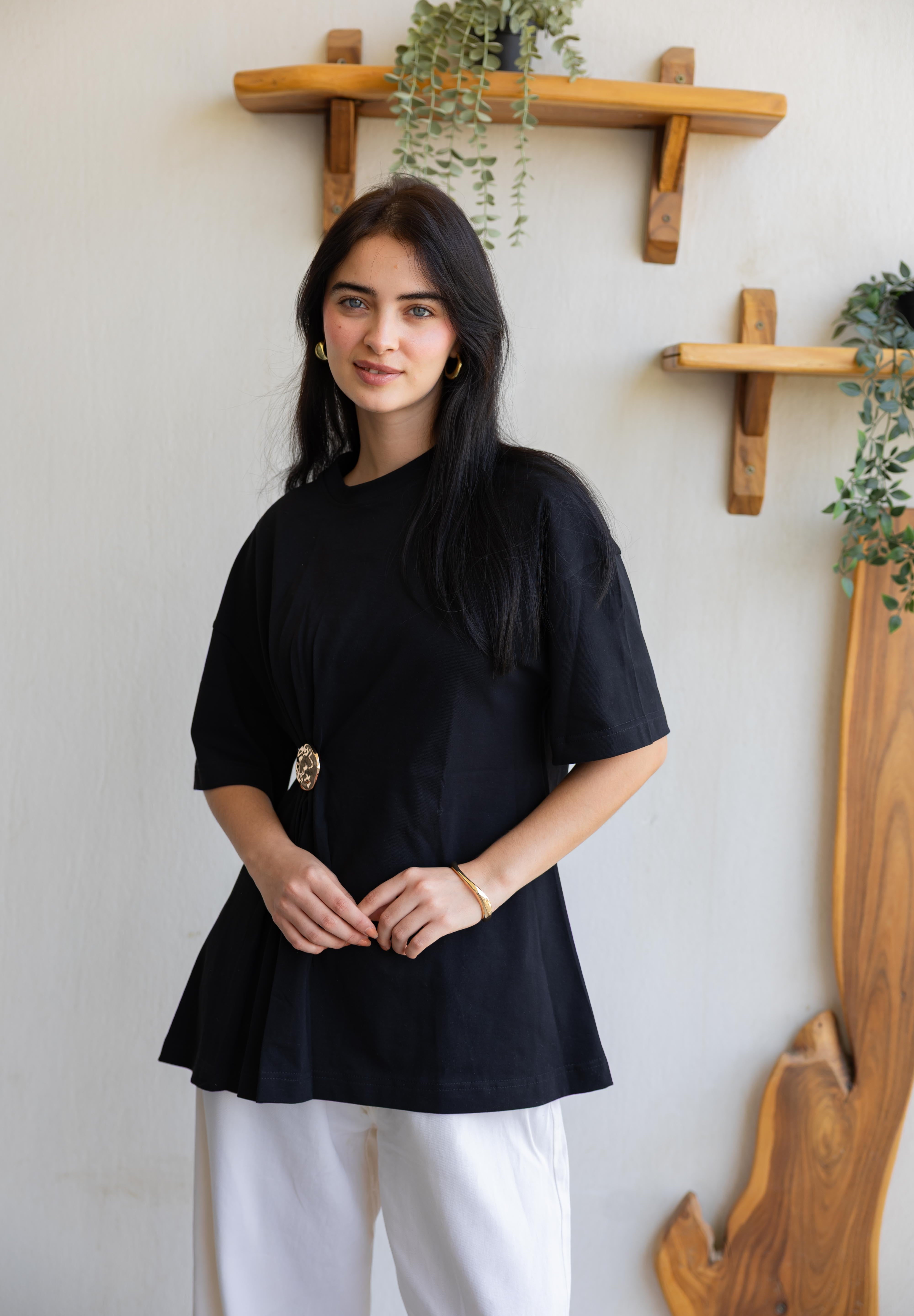 Brooch Blouse In Black