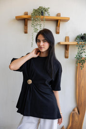 Brooch Blouse In Black