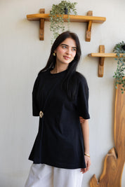 Brooch Blouse In Black
