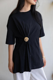 Brooch Blouse In Black