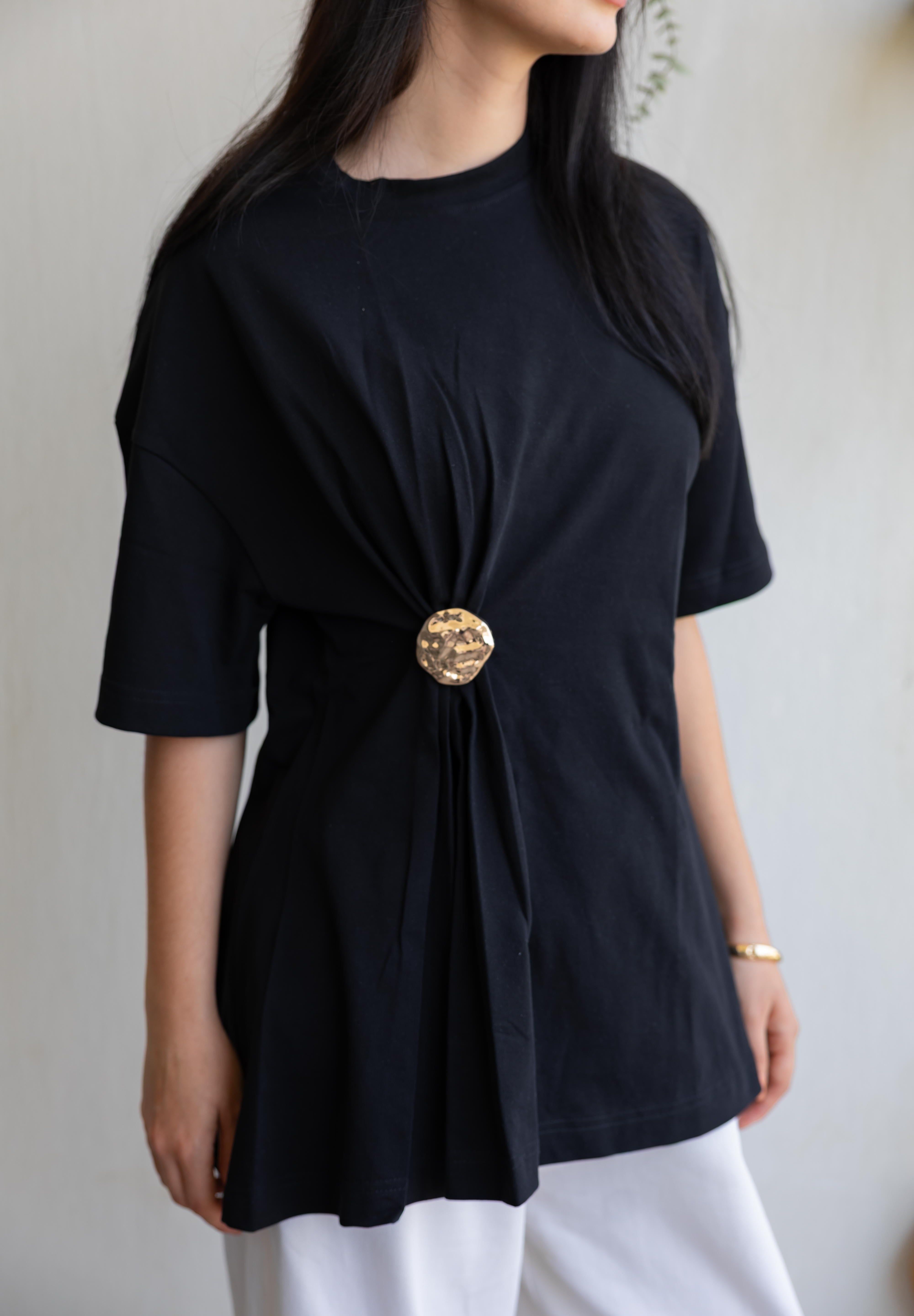 Brooch Blouse In Black