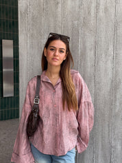 FLOWY WIDE-SLEEVE SHIRT PINK