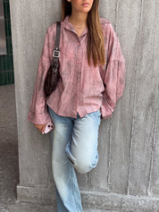 FLOWY WIDE-SLEEVE SHIRT PINK