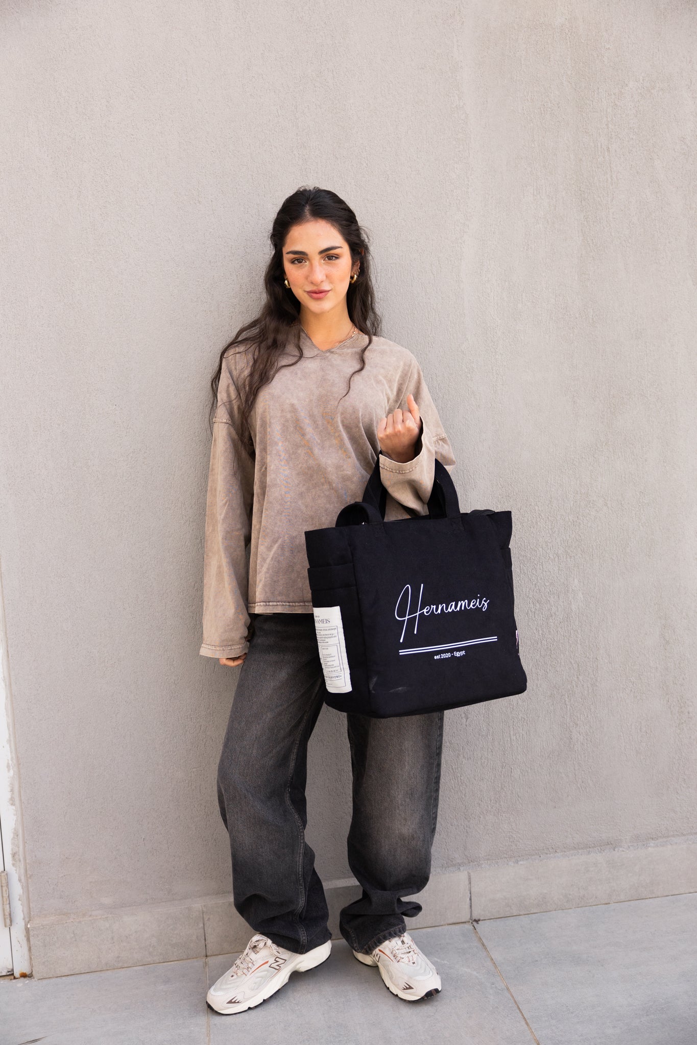 HER NAME IS TOTE BAG IN BLACK