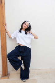 Basic pants in midnight-blue