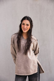 Origin Her Washed Tee In Wood