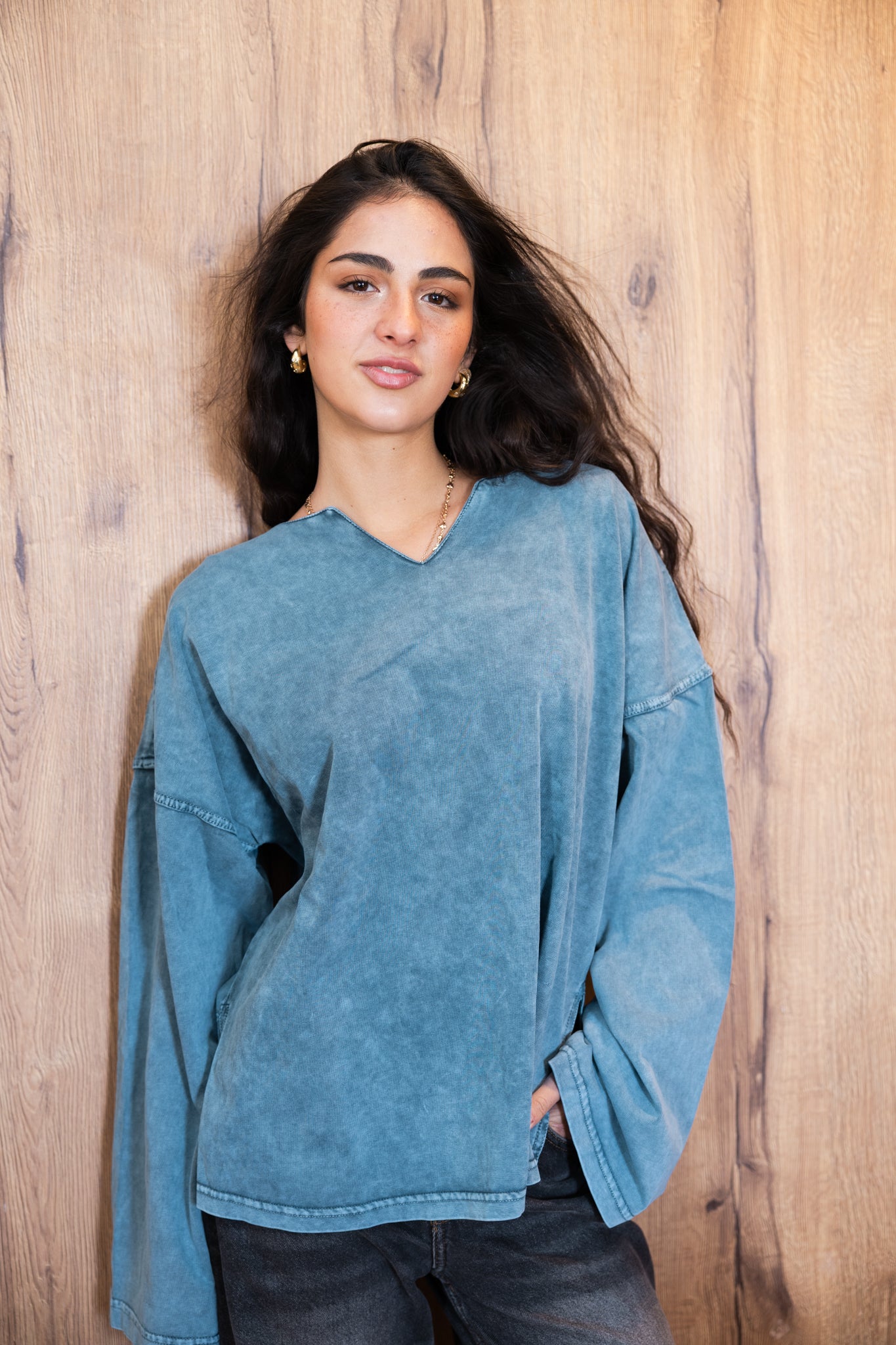 Origin Her Washed Tee In Egyptian Blue (OUTLET)