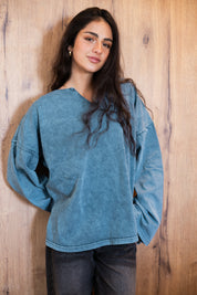 Origin Her Washed Tee In Egyptian Blue (OUTLET)