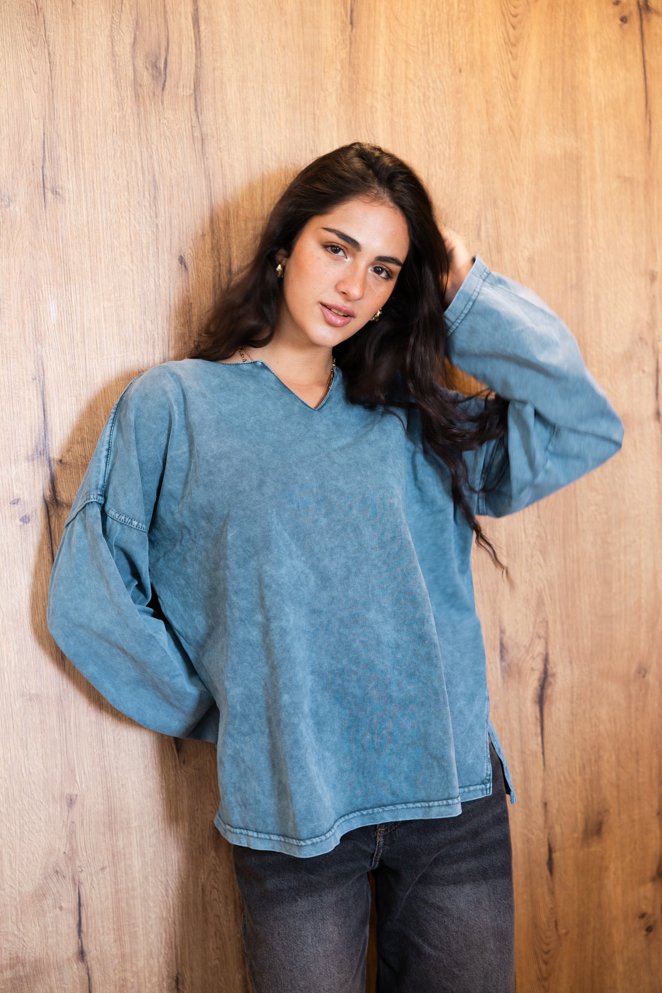 Origin Her Washed Tee In Egyptian Blue (OUTLET)
