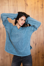 Origin Her Washed Tee In Egyptian Blue