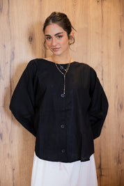 Her Way Linen Shirt In Black