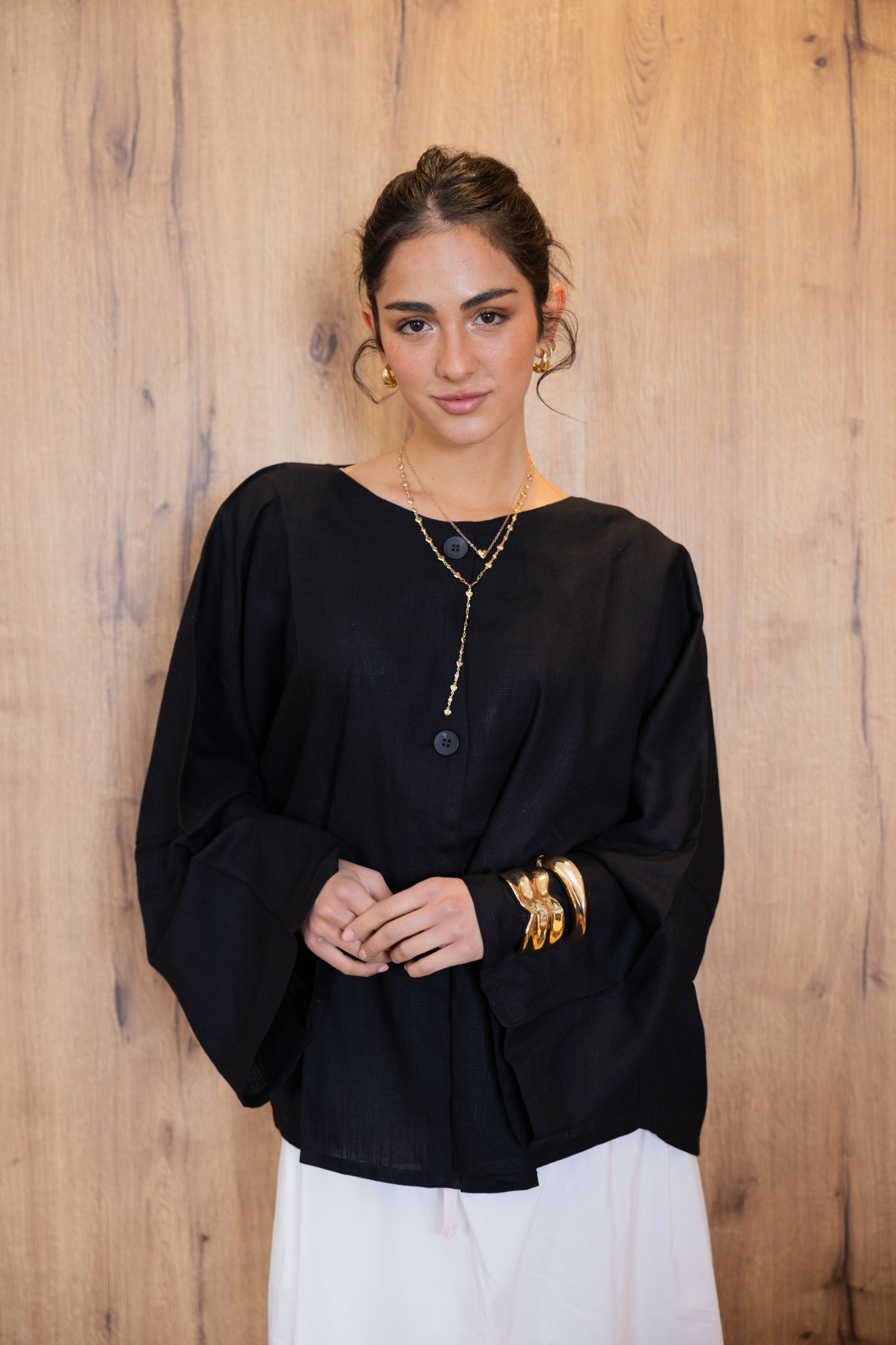 Her Way Linen Shirt In Black