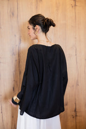 Her Way Linen Shirt In Black