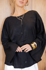 Her Way Linen Shirt In Black