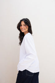 Double layered tee in white
