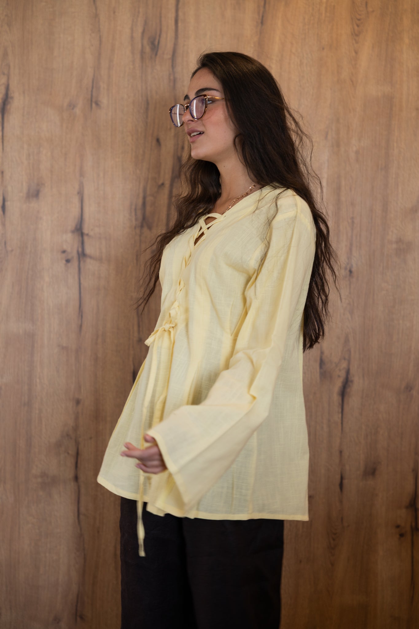 Ruffle Me Up Blouse In Butter Yellow