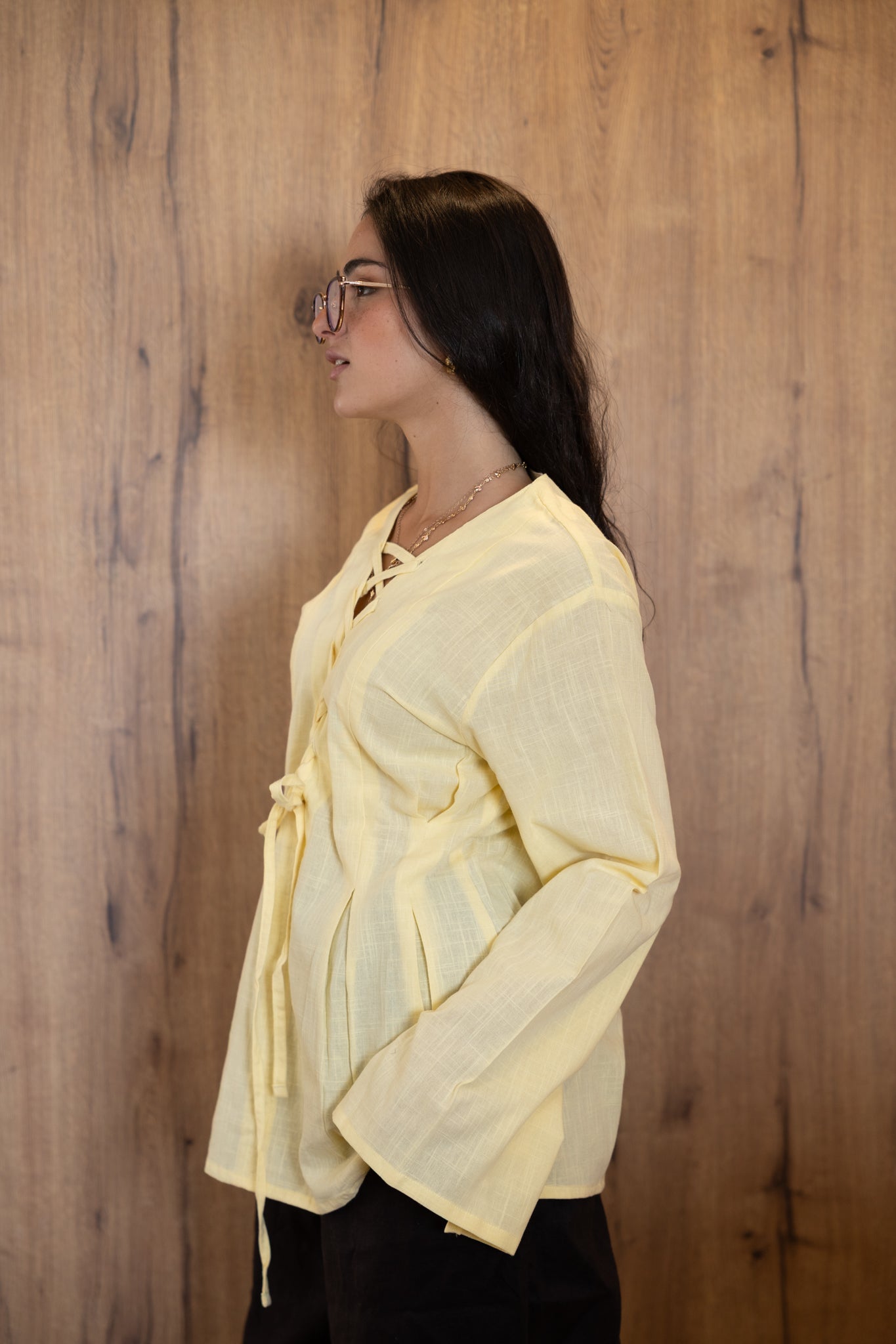 Ruffle Me Up Blouse In Butter Yellow