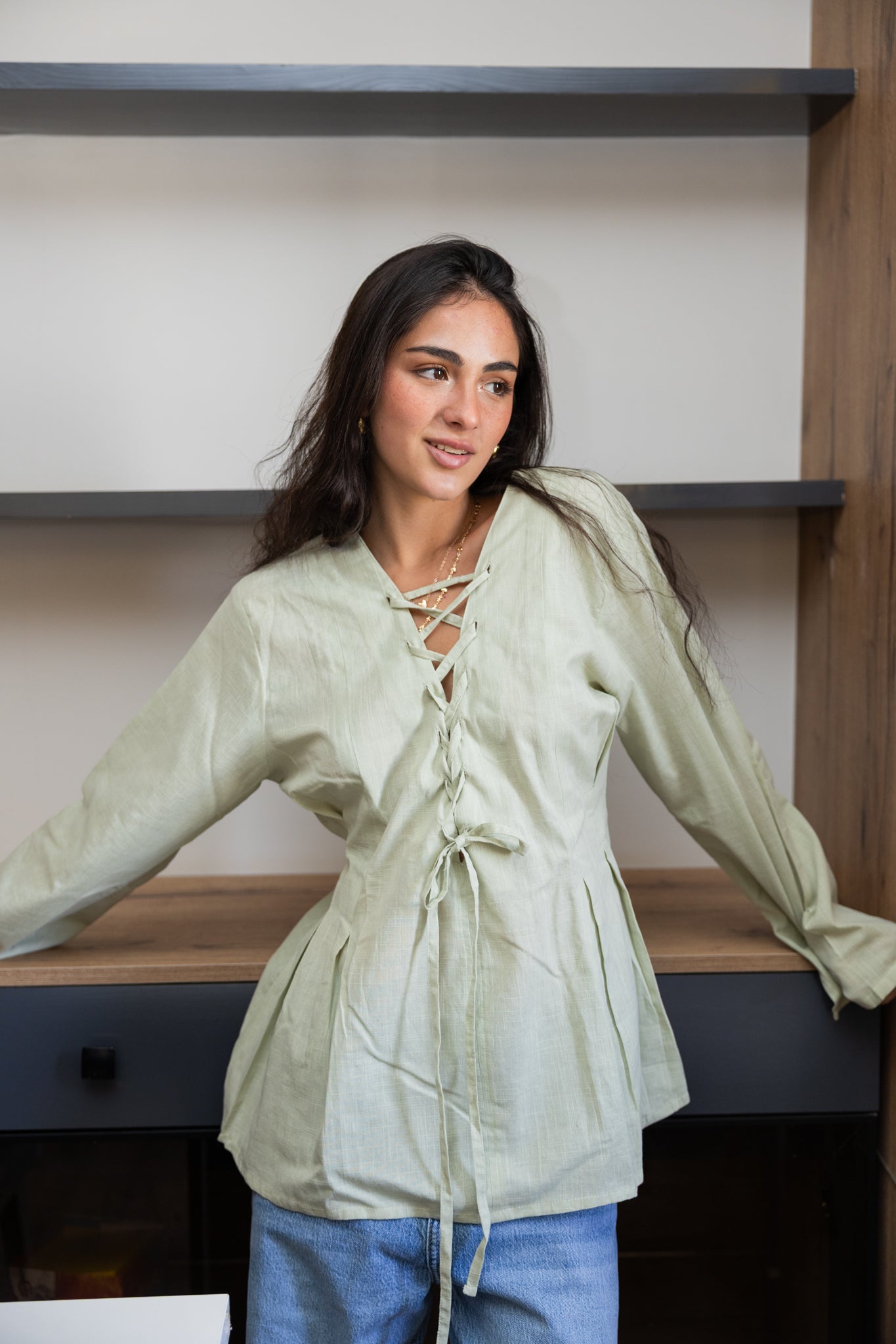 Ruffle Me Up Blouse In Mint