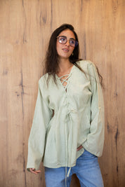 Ruffle Me Up Blouse In Mint