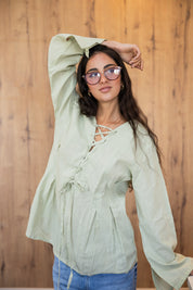 Ruffle Me Up Blouse In Mint