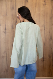 Ruffle Me Up Blouse In Mint