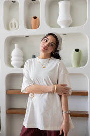 Brooch Blouse In White