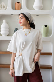 Brooch Blouse In White