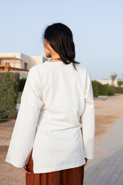 Gathered Waist T-shirt In Off White