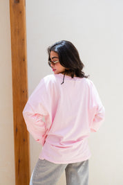Basic Oversized Blouse in Pink