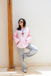 Basic Oversized Blouse in Pink