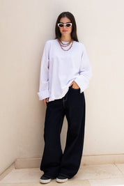 Basic Oversized Blouse in white