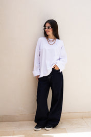 Basic Oversized Blouse in white
