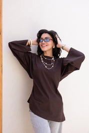 ASYMMETRIC Blouse In Brown