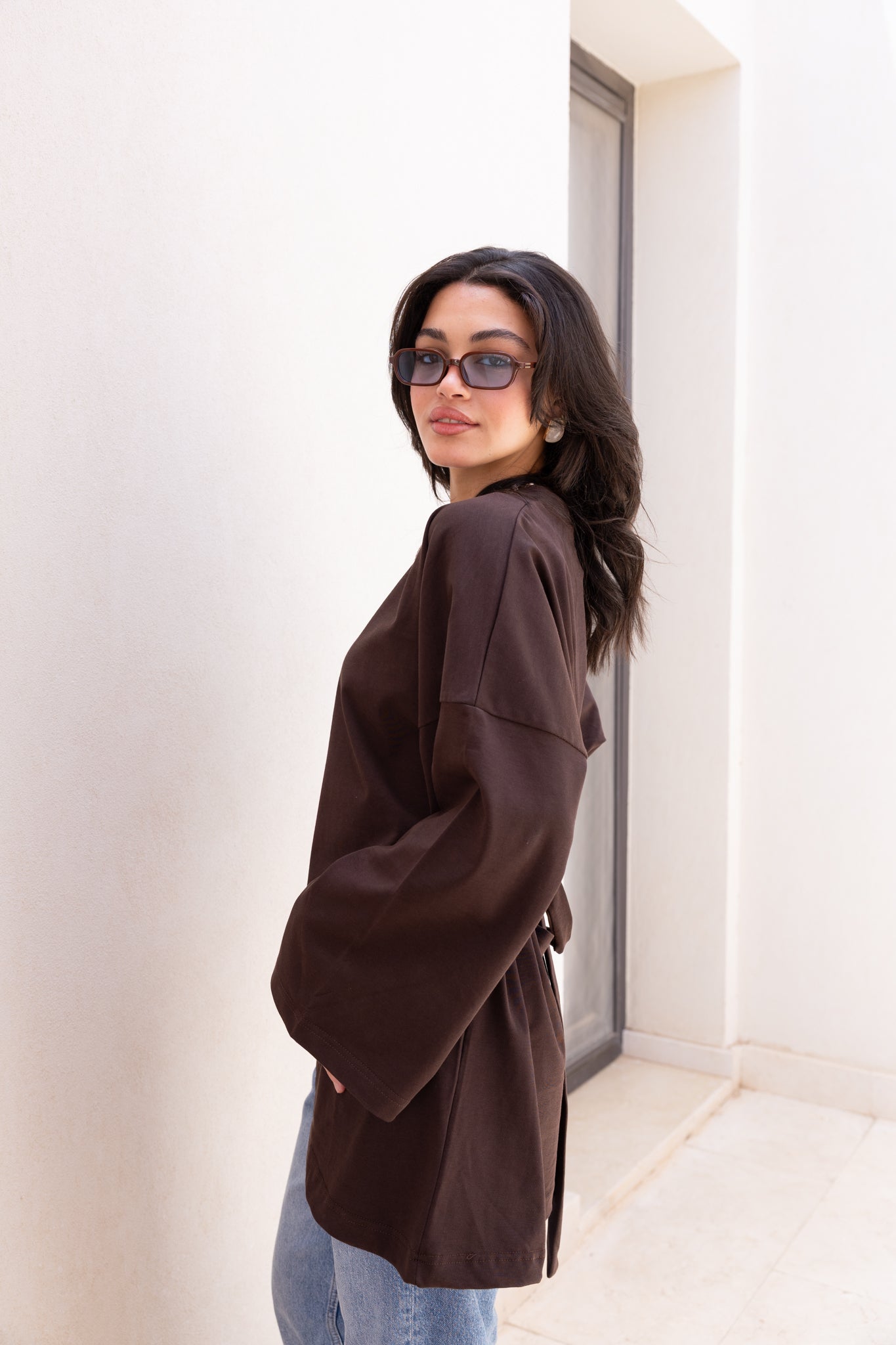 ASYMMETRIC Blouse In Brown