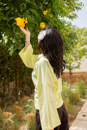 Polo Corset Blouse In Butter Yellow