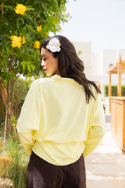 Polo Corset Blouse In Butter Yellow