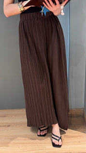 Layali – Pleated brown skirt