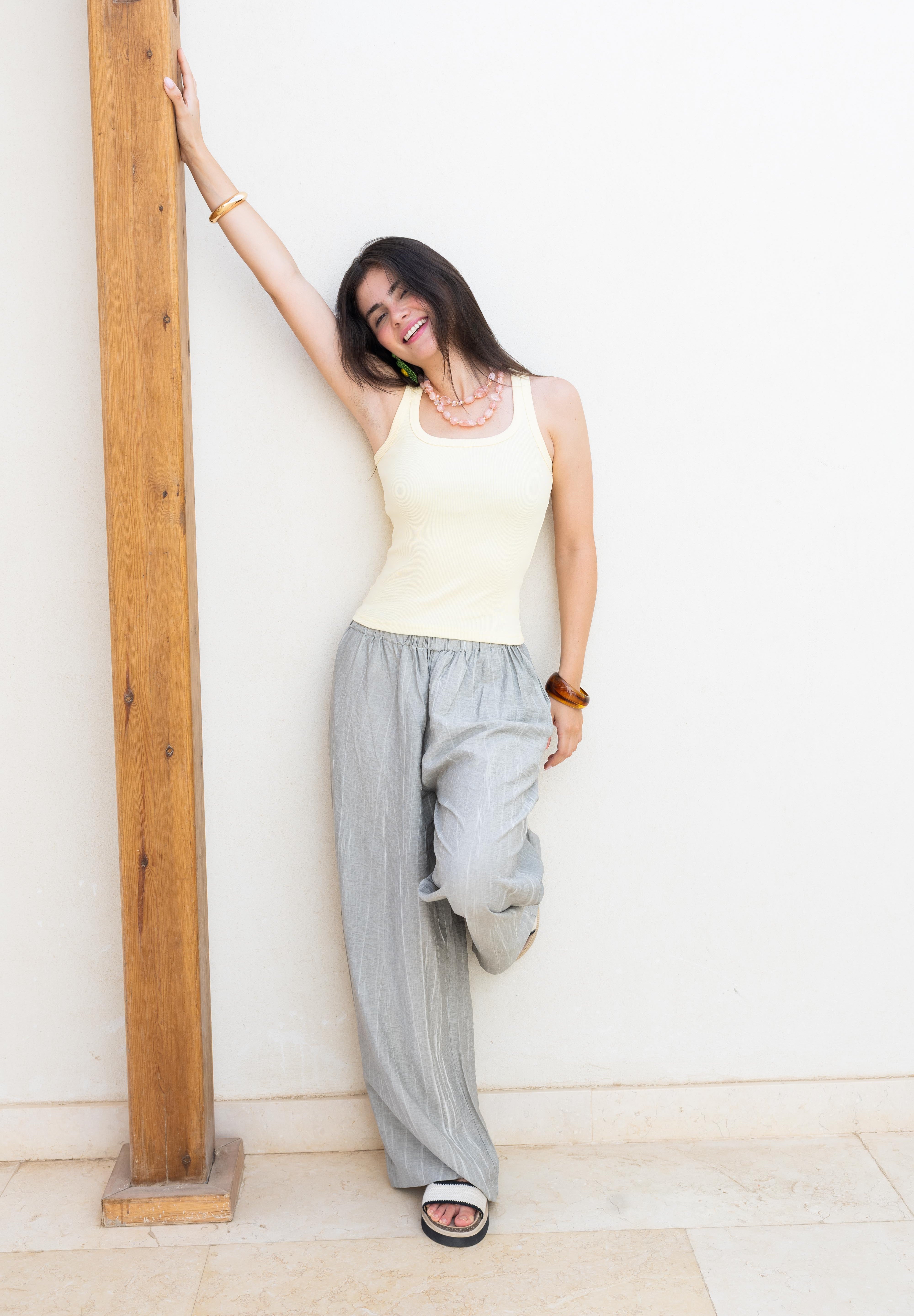 FLOWY PANTS IN GREY