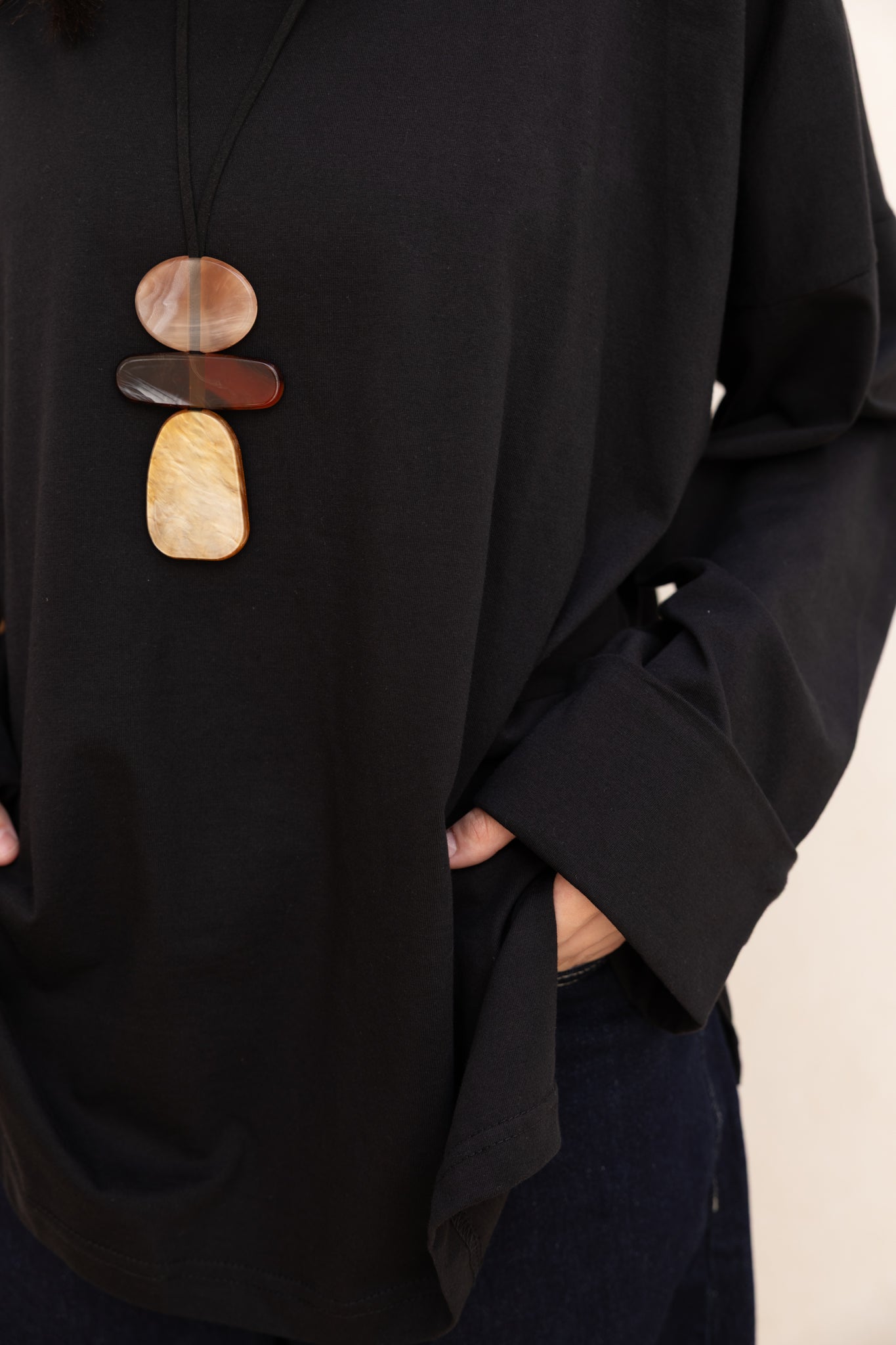 Basic Oversized Blouse In Black