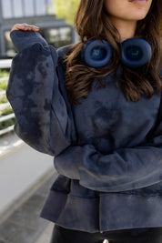 Wave Crewneck In Navy Blue