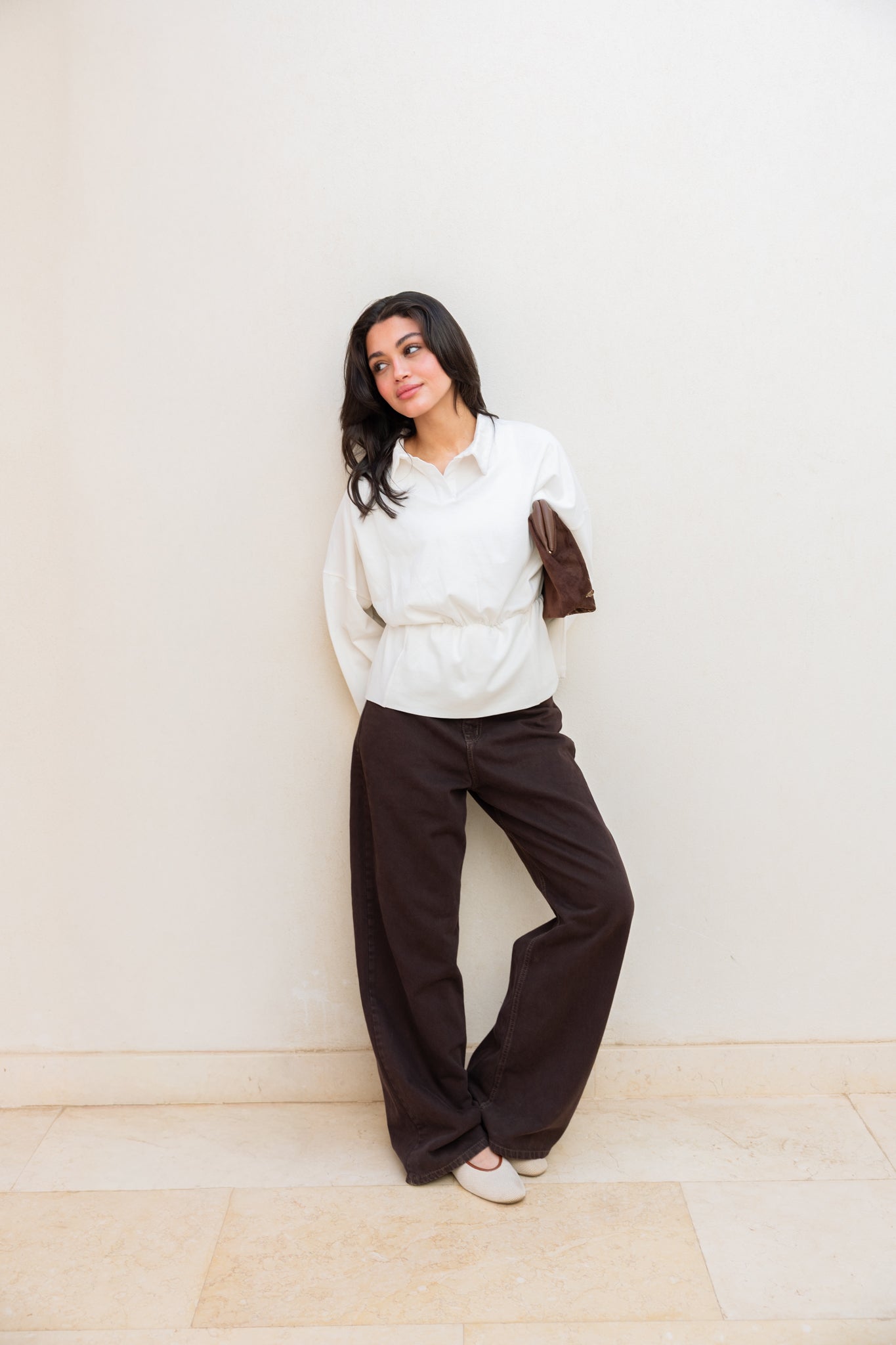 Polo Corset Blouse In Off White