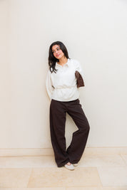 Polo Corset Blouse In Off White