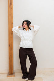 Polo Corset Blouse In Off White