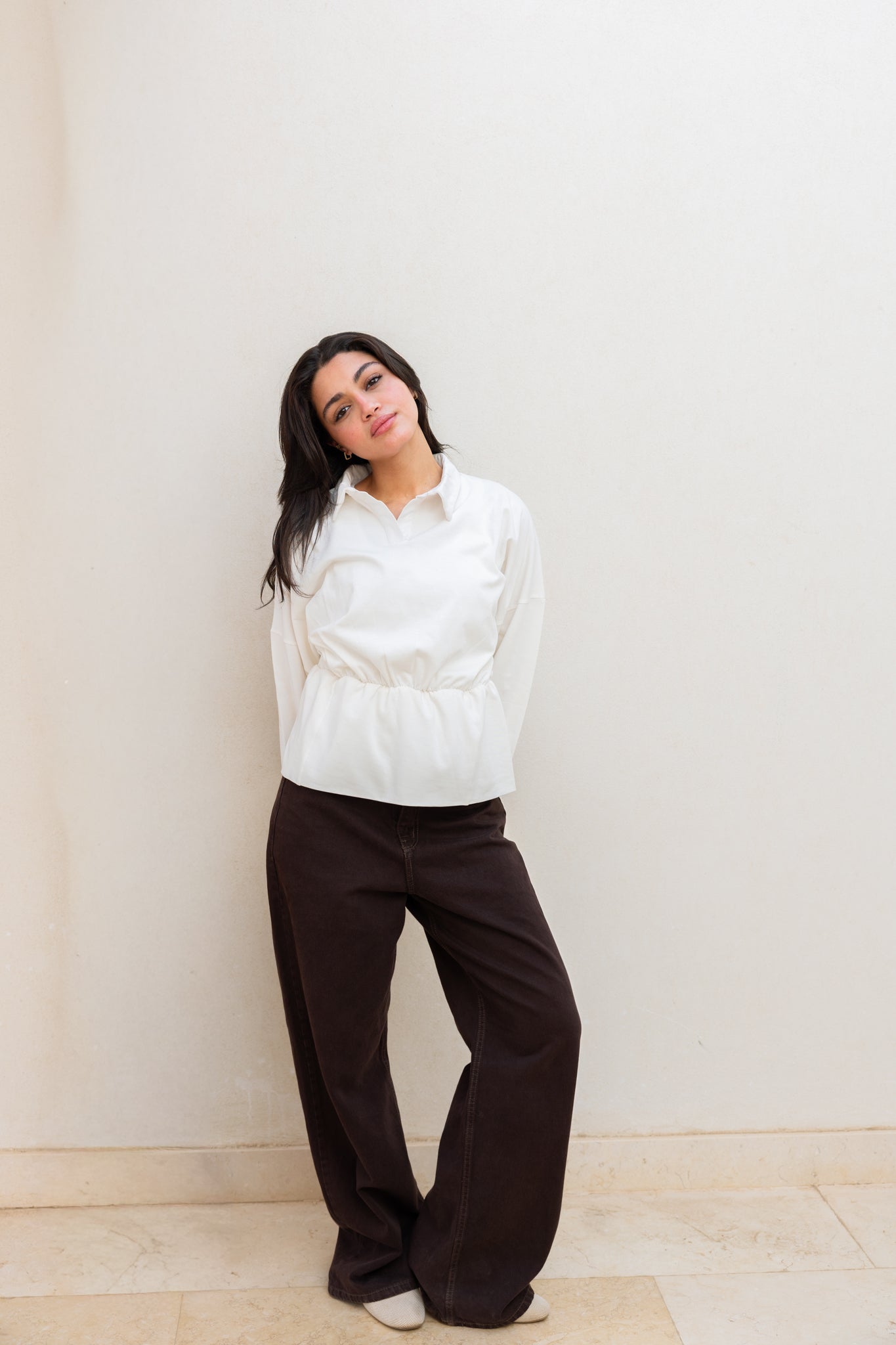 Polo Corset Blouse In Off White