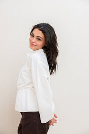 Polo Corset Blouse In Off White
