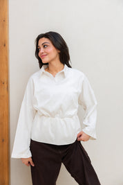 Polo Corset Blouse In Off White