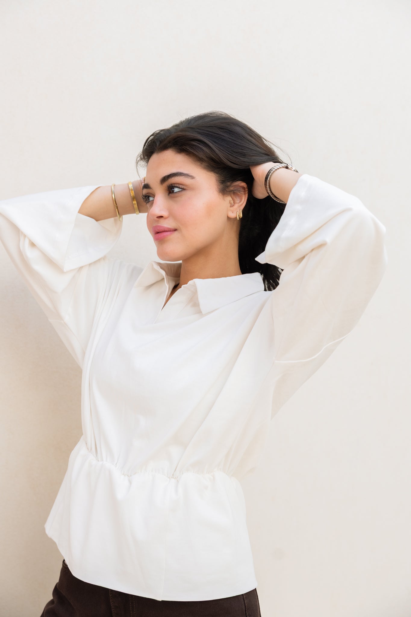 Polo Corset Blouse In Off White