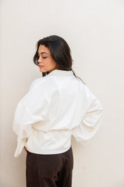 Polo Corset Blouse In Off White