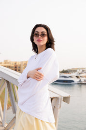 ASYMMETRIC Blouse In White