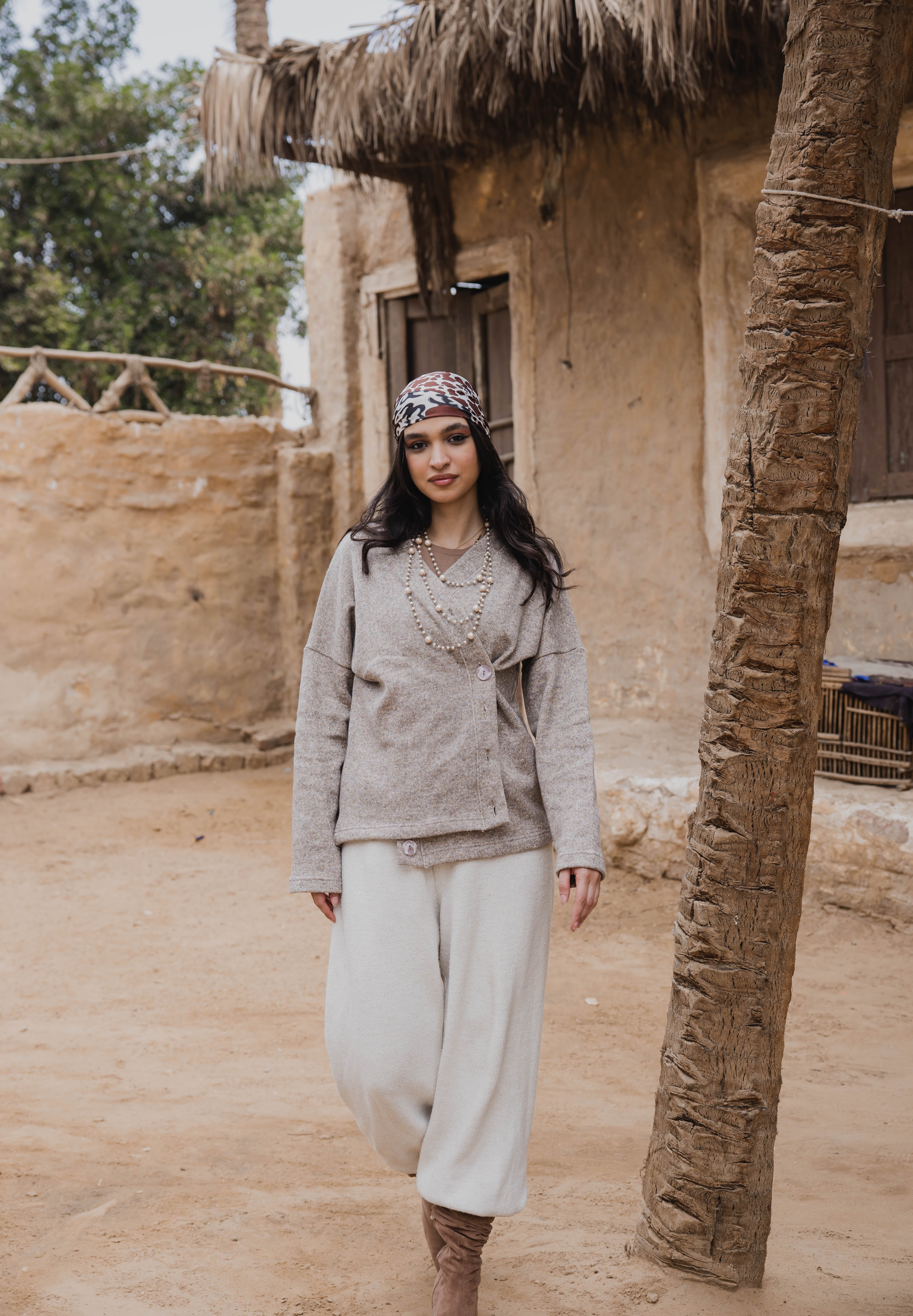 Side-Buttoned Cardigan caffe